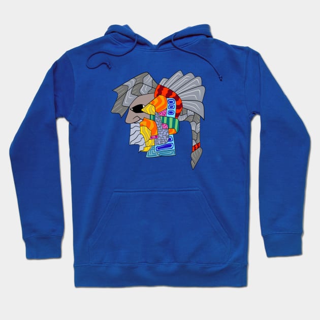 Warrior and Colourful Ornaments Hoodie by Caving Designs